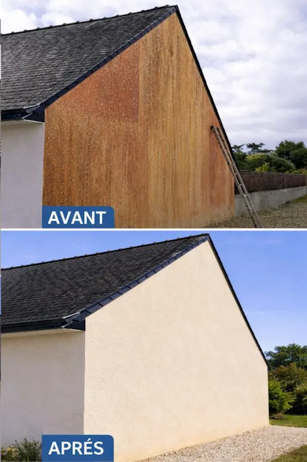 Façade humide à Tinqueux : peinture qui cloque et se décolle – S.k peinture