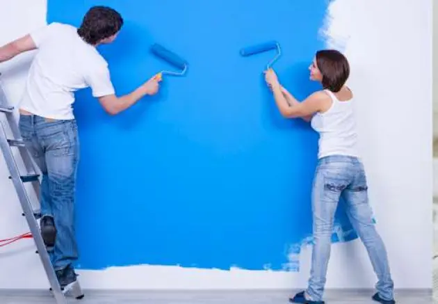 Peinture plafond Reims - technique rouleau et brosse - S.k peinture